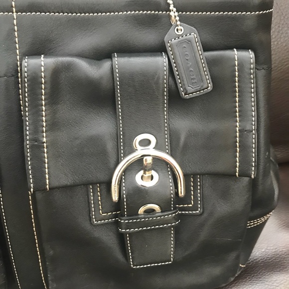 Black leather Coach bag - Picture 4 of 6